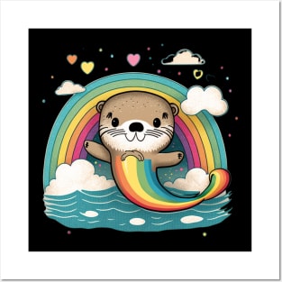 Kawaii Otters Posters and Art